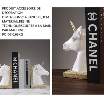 Ornements 14,5x20,5x9,3cm serre-livres licorne ornement maison décorations bureau bibliothèque bricolage petits objets decoratifs